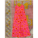Fuchsia & Orange Pleat Front Bitsy Dress