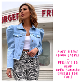 Puff Sleeve Denim Jacket