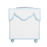 Hand Painted Scalloped Wastebasket & Tissue Holder