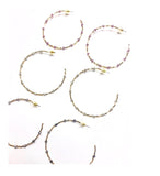 Gold Beaded Metallic Hoops in Mauve, Light Grey, Graphite Grey, Champagne or Pearl