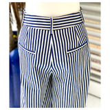 Blue Sailor Stripe Cropped Woven Pants