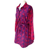Red & Blue Micro Floral Merriweather Dress