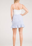 Blue White Stripe Biased Ruffle Skirt
