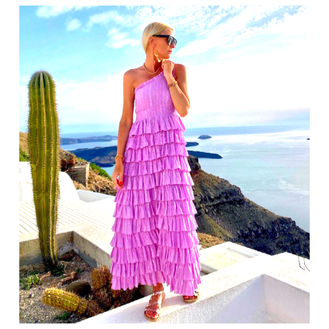 Sundress Metallic Guadelupe Pacific Lavender Dress