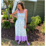 Smocked Tie Shoulder Lavender Fields Dress with Pockets