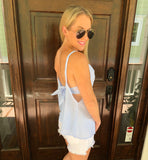 Baby Blue Swing Cami with Inverted Bow Tie Open Back
