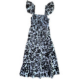 Blue & Black Smocked Cotton Louise Dress