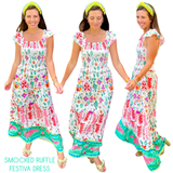 Smocked Ruffle Festiva Dress