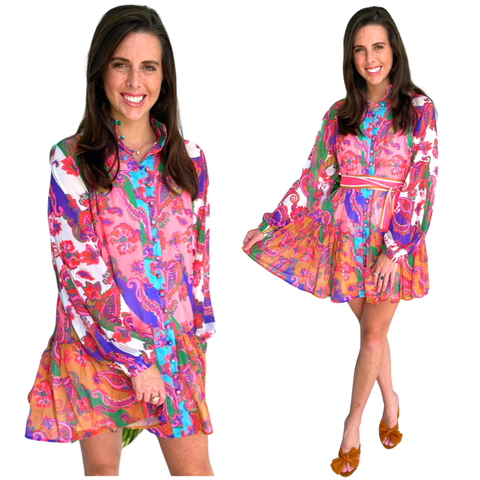 Multicolor Paisley Print Melly Dress