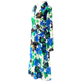 Vibrant Blue & Green Belted Isla Dress