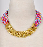Braided Mixed Seed Bead Necklace