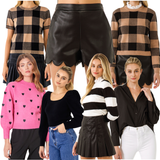 Caramel & Black Check Loyola Knit Skirt
