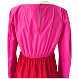 Red & Pink Long SleeveTiered Hem Stalvey Dress