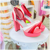 Pink & Red Malibu Wave Heels