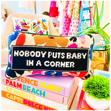 Needlepoint “Nobody Puts Baby In A Corner” Pillow with Velvet Back