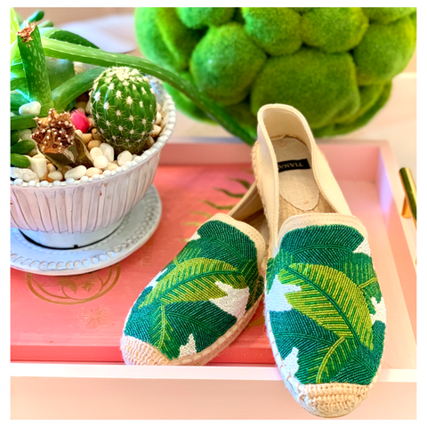 Beaded espadrilles top