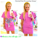 Orchid Pink PU Leather Dress