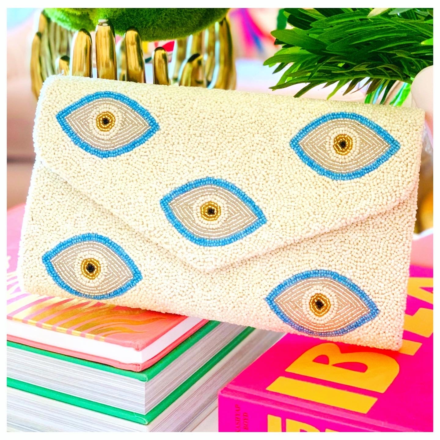 Custom Bag Designs Nicole Evil Eye Hand Painted Handle Bag