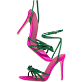 Pink & Kelly Green Gemma Bow Heels