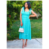 Aspiga Turquoise Smocked Alexa Dress