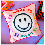 Needlepoint “Love Is Love Is Love” Pillow with Velvet Back