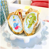 Hand Painted Large Gold Leafed Lowcountry Oyster Shell Bowls