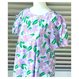 Lavender & Green Puff Sleeve Boca Dress
