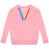Pink Rainbow Collared Cashmere Austen Sweater