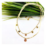 Silver OR Gold Druzy Stone Multi Charm Necklace