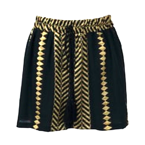Kasia Resort Metallic Gold & Black Xryso Shorts