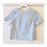 Blue Stripe Scalloped Shorts (Top Sold Separately)
