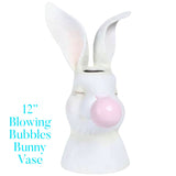 12” Blowing Bubbles Bunny Vase