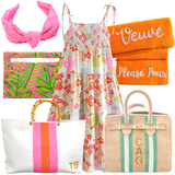 Flamingo Pink Palm Beach Handmade Bag