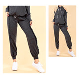 Charcoal French Terry Ruffle Joggers