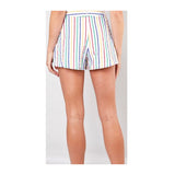 Rainbow Stripe Woven Flare Shorts