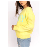 Yellow & Aqua Soft Knit FRIDAY Sweater