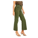 Brick OR Olive Wide Leg Cropped Semi High Waisted Jeans