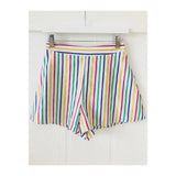 Rainbow Stripe Woven Flare Shorts