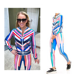 Rainbow Stripe Athletic Leggings (Matching Jacket Sold Separately)