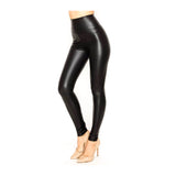 Black Faux LEATHER High Waisted Leggings
