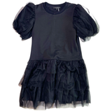 Black Tulle & Cotton Contrast Josie Dress