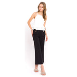 High Waisted Cropped Flare Pants with Sailor Shank Button Front AND Back