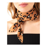 Camel Leopard Print Neck, Purse or Hair Scarf Tie