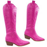 Hot Pink Leather Katy Cowboy Boots