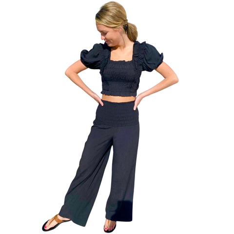 SMOCKED GAUZE Sterling Pants & Top (sold separately)