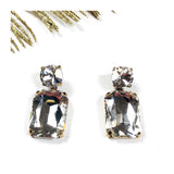 Crystal Solitaire & Cushion Cut Drop Earrings