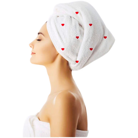 Champagne Bottle or Heart Hair Towel - Fun Gift Idea or Stocking stuffer!