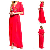 Tomato Red Embroidered Mexicali Maxi Dress