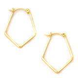 Silver OR Gold Pentagon Hoop Earrings