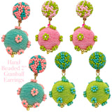 Hand Beaded 2” Gumball Earrings